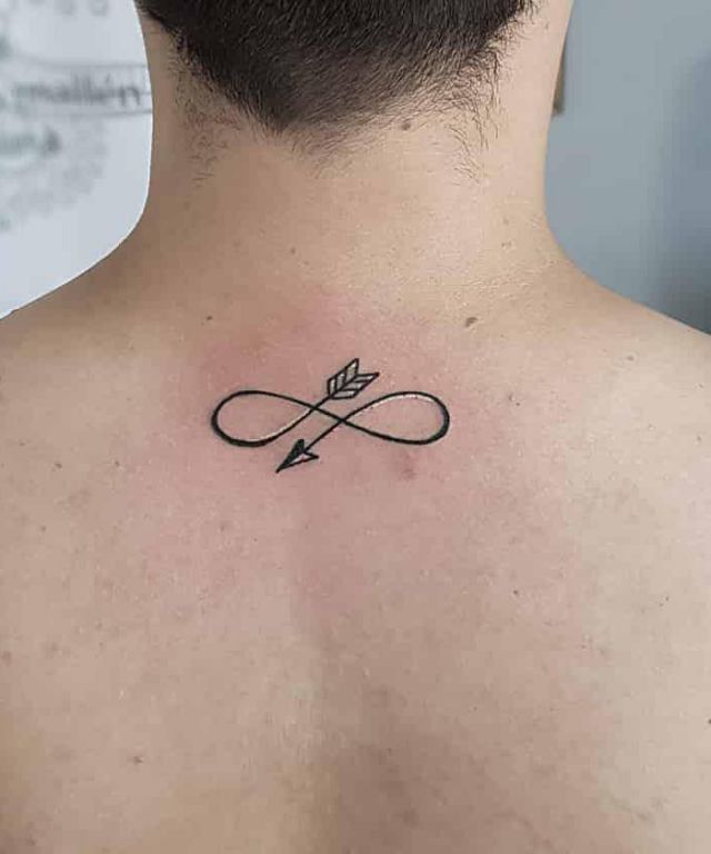 Simple Malin Symbol Tattoo on Back