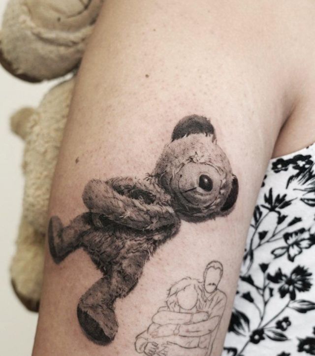 Cute Bear Toy Tattoo on Arm