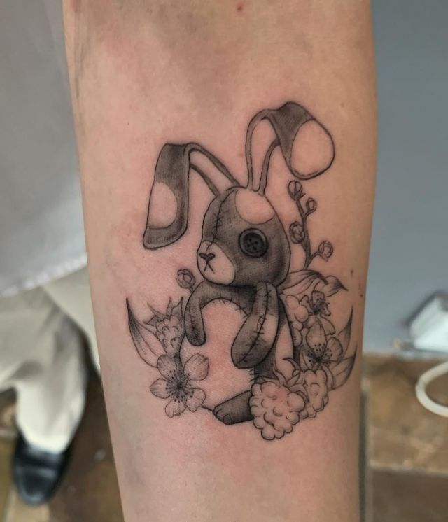 Cute Velveteen Rabbit Tattoo on Arm