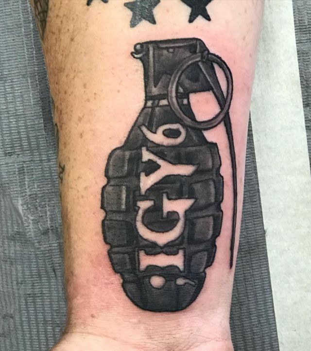 Antitank Grenade IGY6 Tattoo on Arm