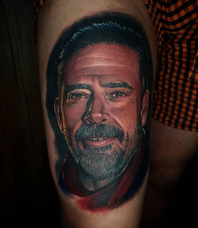 Wonderful Negan Tattoo on Thigh