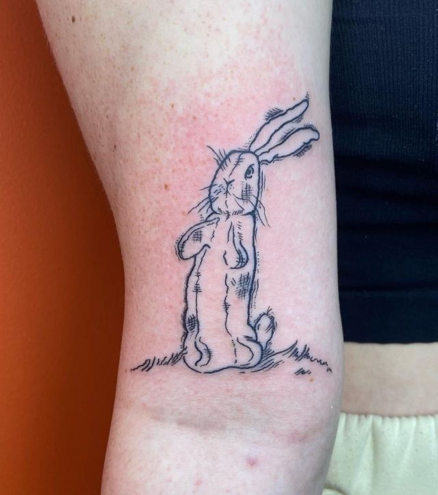 Simple Velveteen Rabbit Tattoo on Arm
