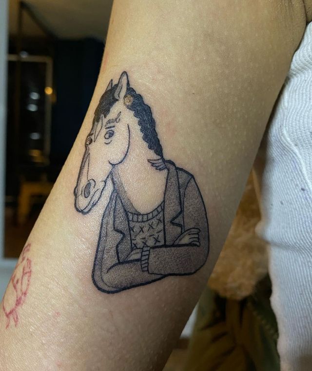 Cute Bojack Horseman Tattoo on Arm