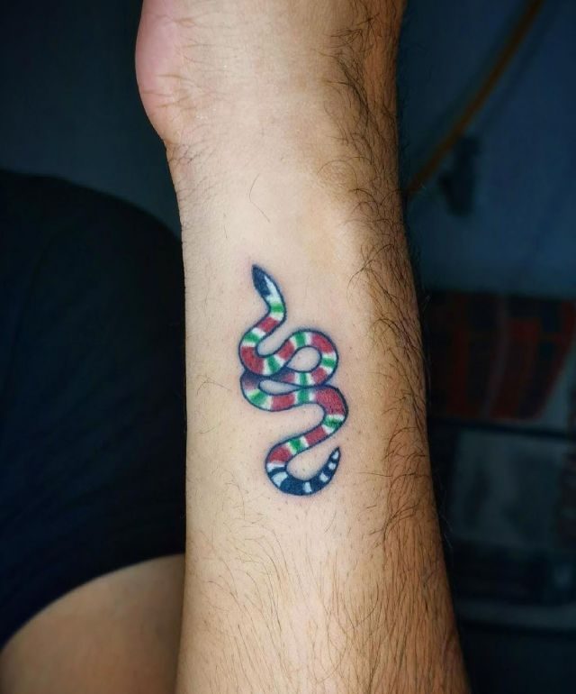 Cute Gucci Snake Tattoo on Forearm