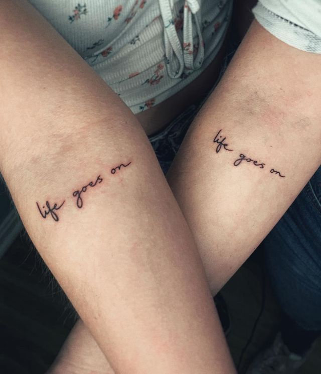 Couple Life Goes On Tattoo on Arm