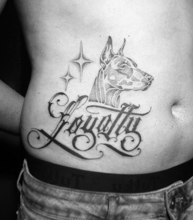 Cool Loyalty Tattoo on Belly