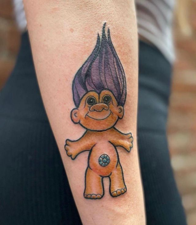 Cute Troll Tattoo on Arm