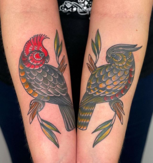 Couple Cockatoo Tattoo on Arm
