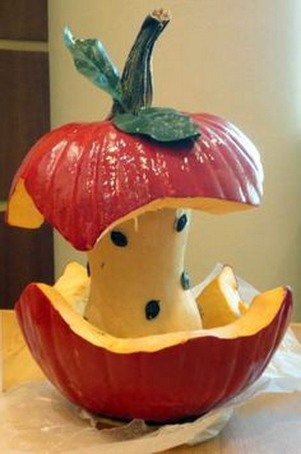 Apple Core Carved Pumpkin