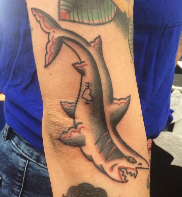 Pretty Goblin Shark Tattoo on Arm
