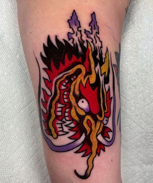The Elusive Goblin Dragon Tattoo on Leg
