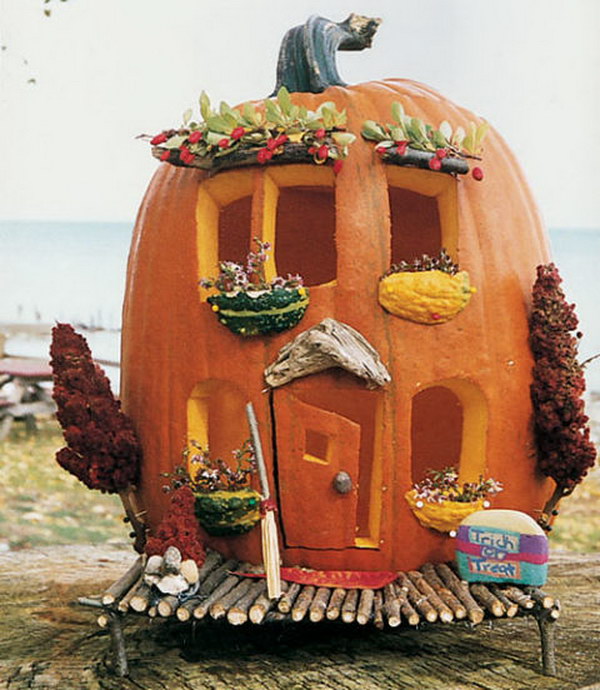 Cute Carved Pumpkin Abode