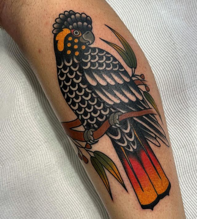 Pretty Cockatoo Tattoo on Leg