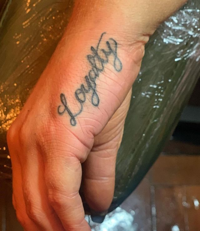 Loyalty Side Hand Tattoo