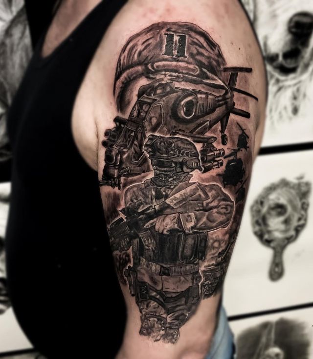 Cool Call of Duty Tattoo on Upper Arm