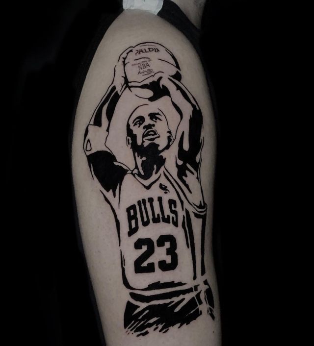 Simple Michael Jordan Tattoo on Arm