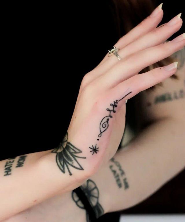 Mandala Side Hand Tattoo