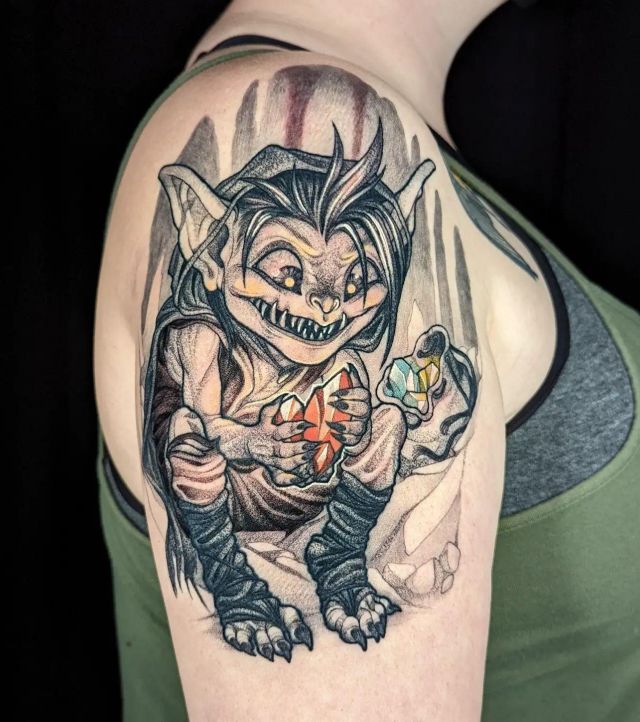 Cool Goblin Tattoo on Shoulder