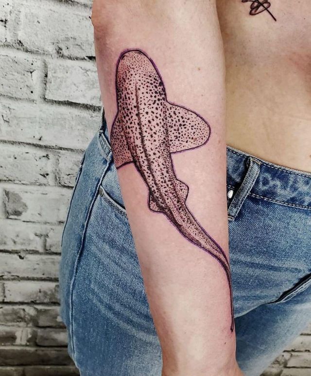 Pretty Leopard Shark Tattoo on Arm