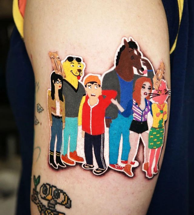 Cool Bojack Horseman Tattoo on Upper Arm