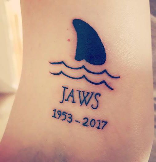 Cool Shark Fin Tattoo on Arm