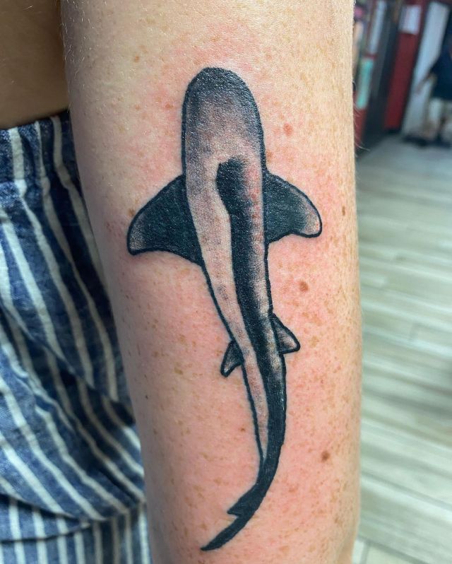 Black Nurse Shark Tattoo on Arm