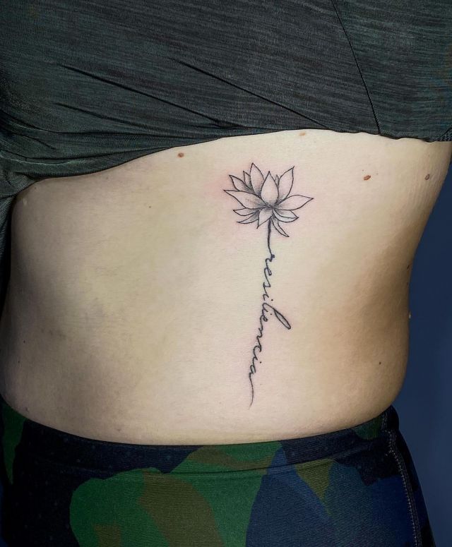 Lotus Resilience Tattoo on Waist