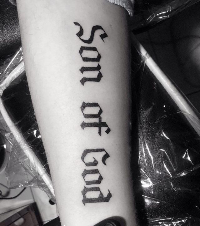 Son of God Tattoo on Arm