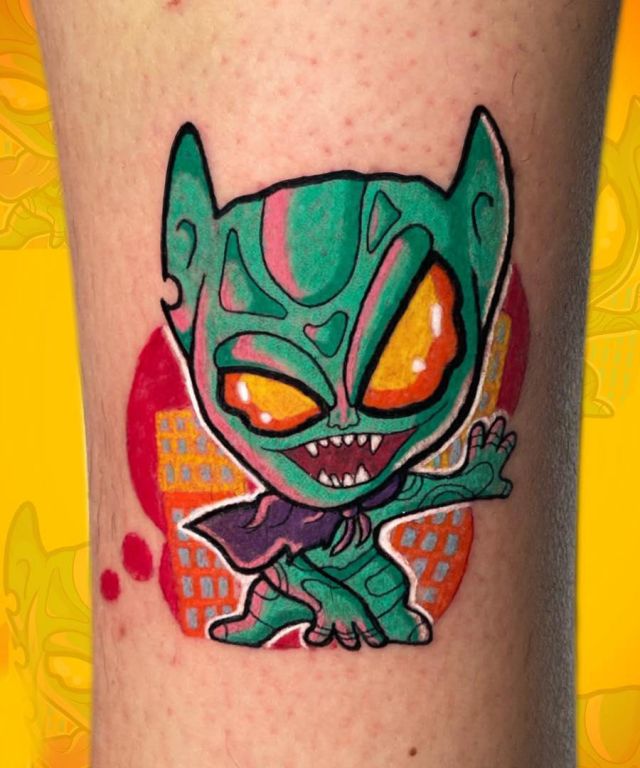 Pretty Goblin Tattoo on Leg