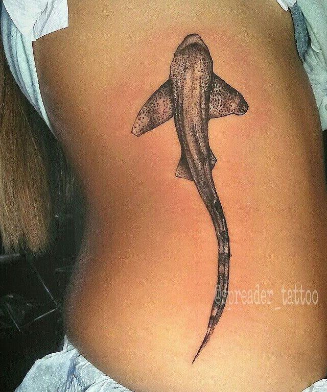 Cool Leopard Shark Tattoo on Side