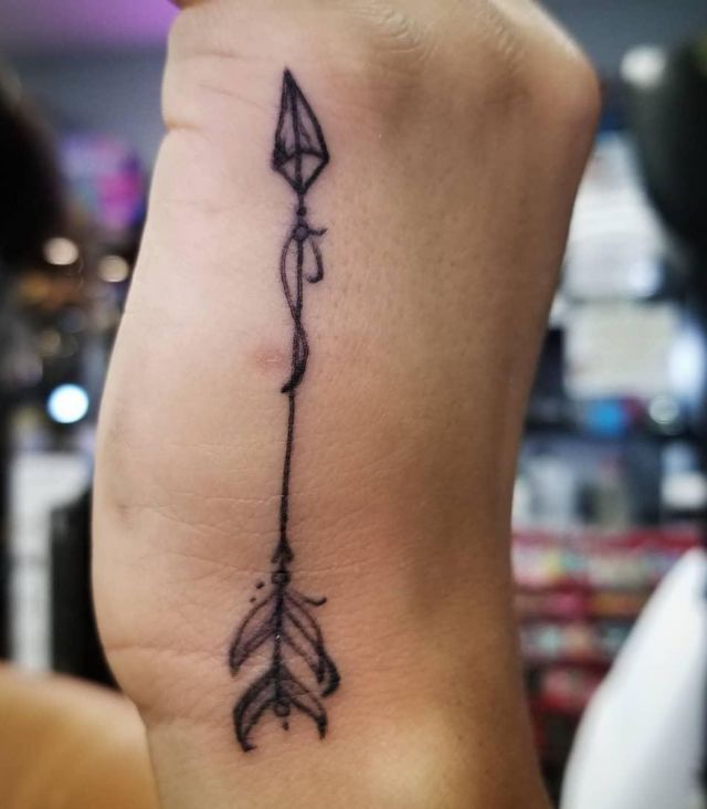 Arrow Side Hand Tattoo