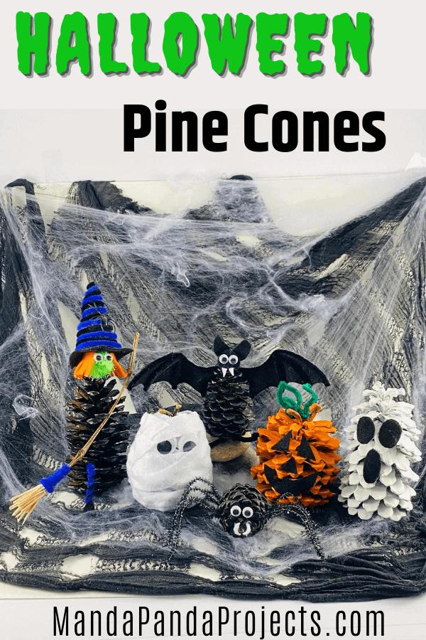 20 Cool DIY Pine Cone Crafts for Halloween