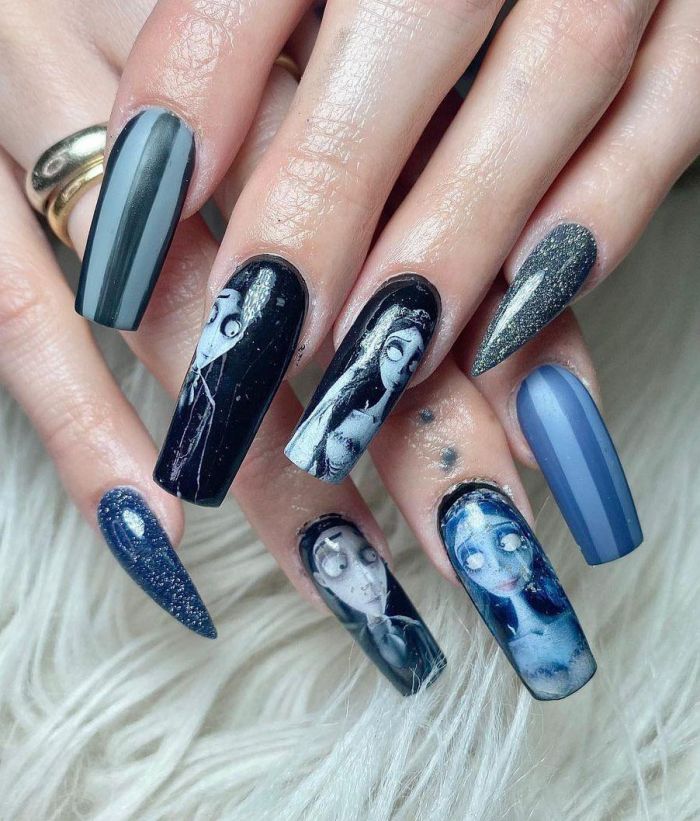 Long Square Corpse Bride Nail