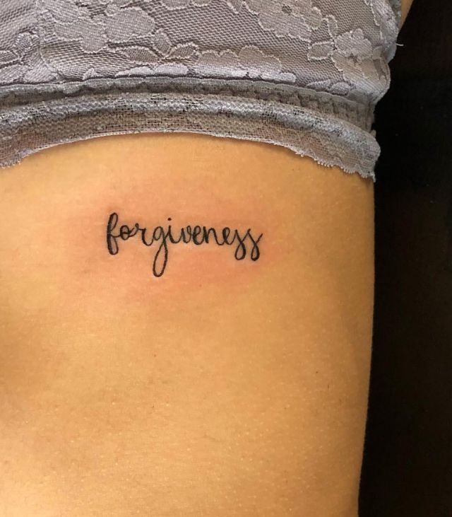 Unique Forgiveness Tattoo on Side Body