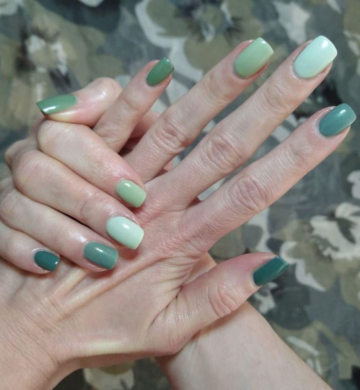 Squoval Sage Green Nail