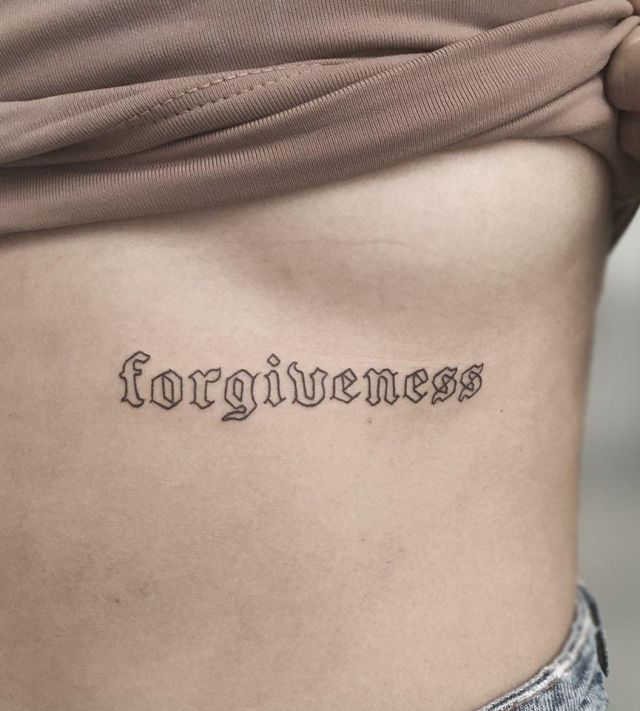 Pretty Forgiveness Tattoo on Side Body
