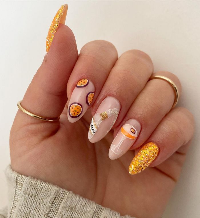 Almond Cocktail Nail Art