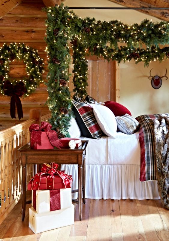 40 Festive Christmas Bedroom Decorating Ideas