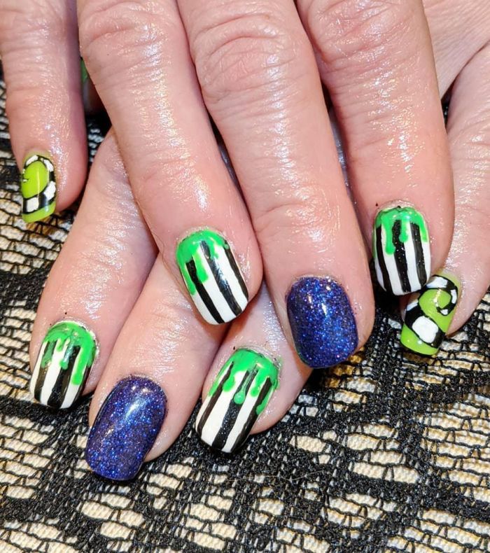 Squoval Beetlejuice Nail