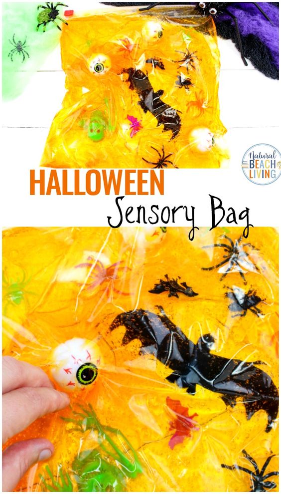 20 Easy DIY Halloween Sensory Bags For Toddlers