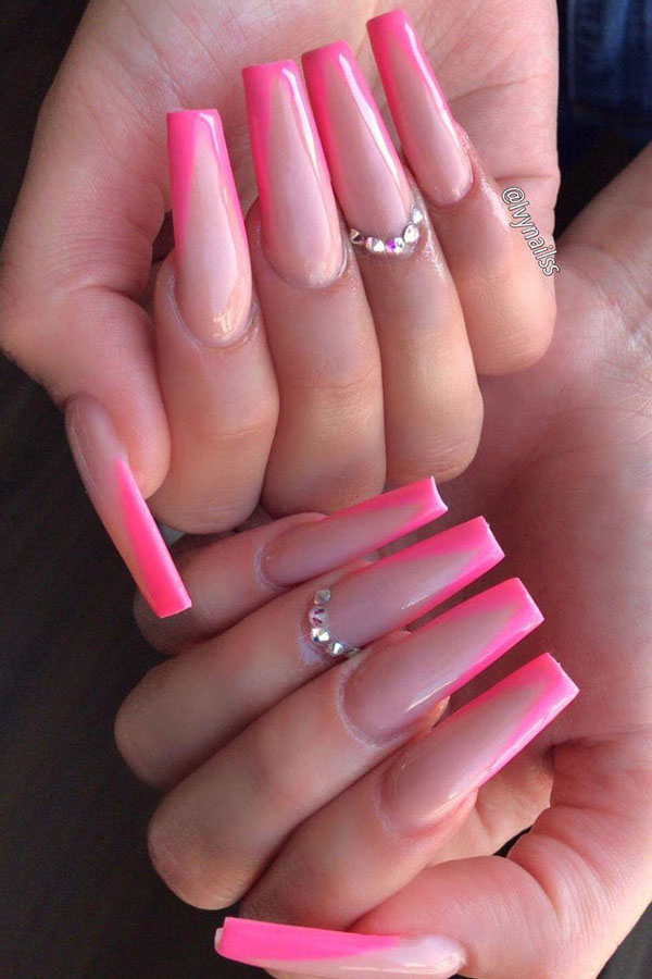 52 Luxury Coffin French Tip Nail Designs | Style VP | Page 39