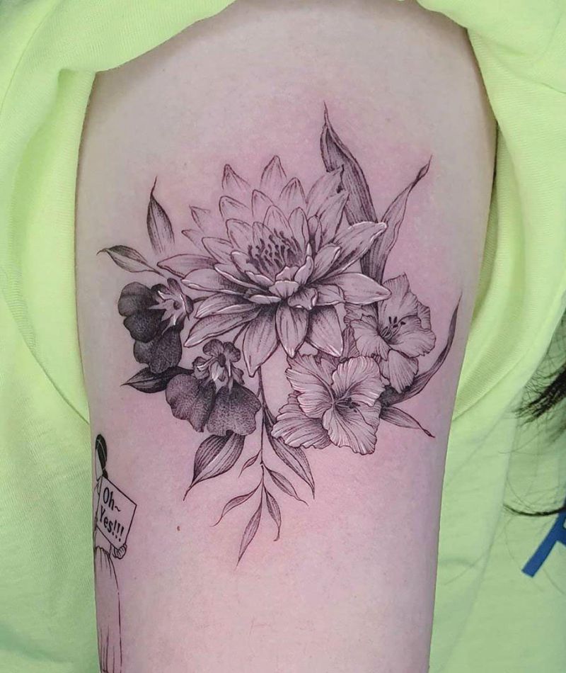 30 Elegant Bouquet Tattoos for Your Inspiration Style VP Page 27