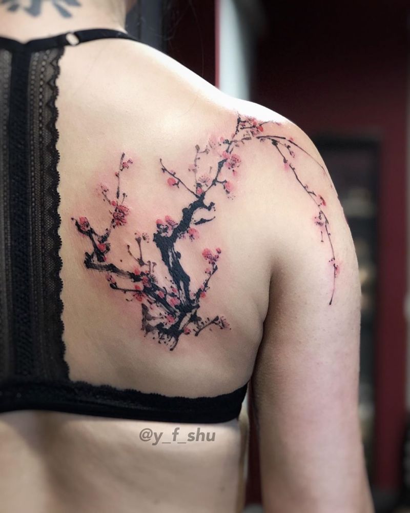 30 Pretty Plum Blossom Tattoos Make You Attractive Style VP Page 28