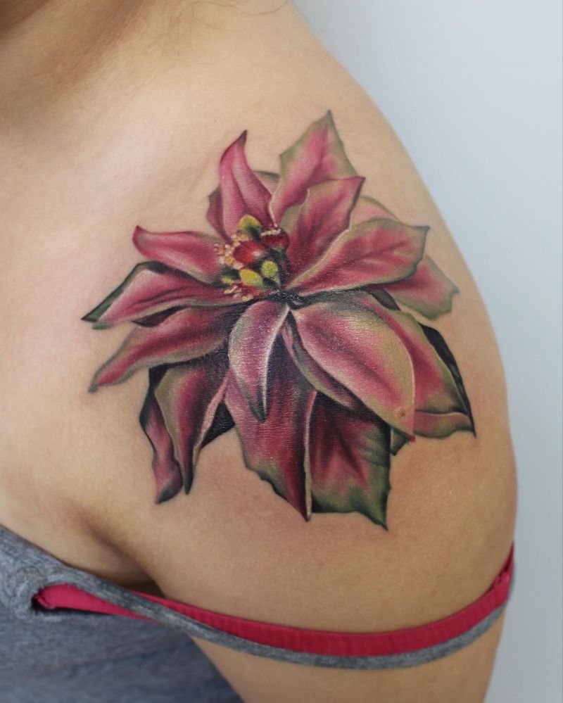 30 Pretty Poinsettia Tattoos You Must Try Style VP Page 7